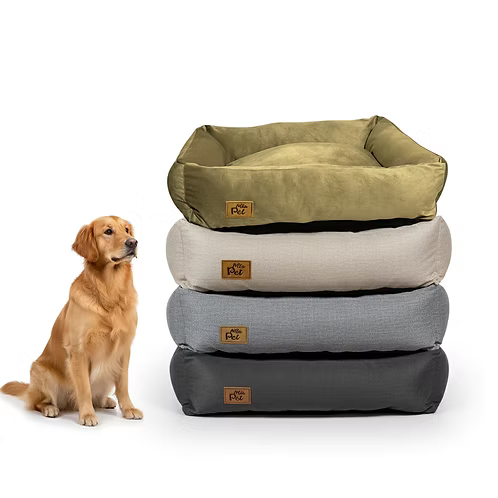 Cama Pet Luxo Suede ou Linho Lavável com Zíper Confortável