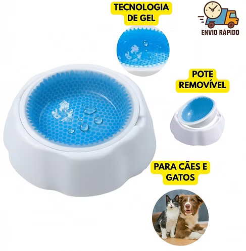 Tigela Gelada para Pet Mantém Água Fresca por Horas