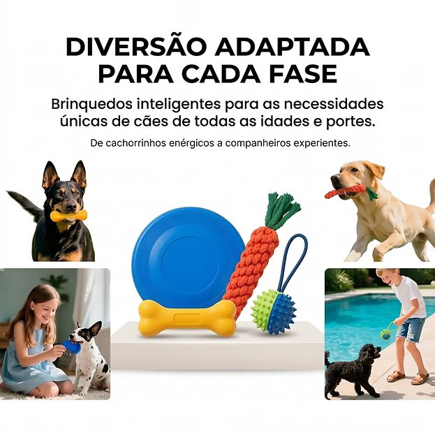 Kit Brinquedos Mordedores para Cachorro Filhote Anti-stress