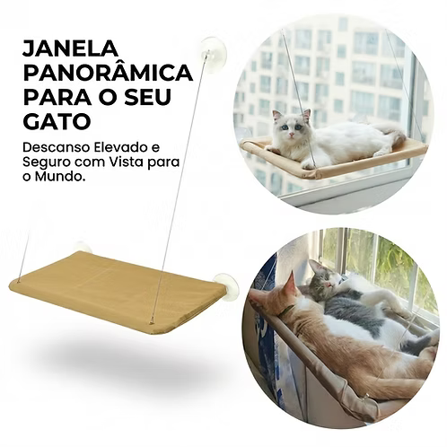 Cama Suspensa de Janela para Gato com Ventosas
