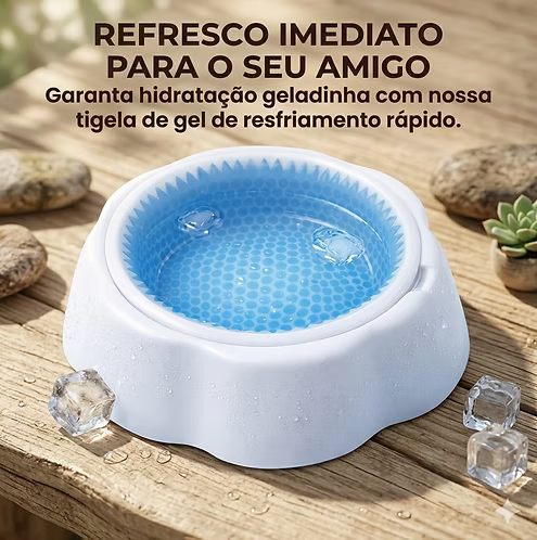 Tigela Gelada para Pet Mantém Água Fresca por Horas