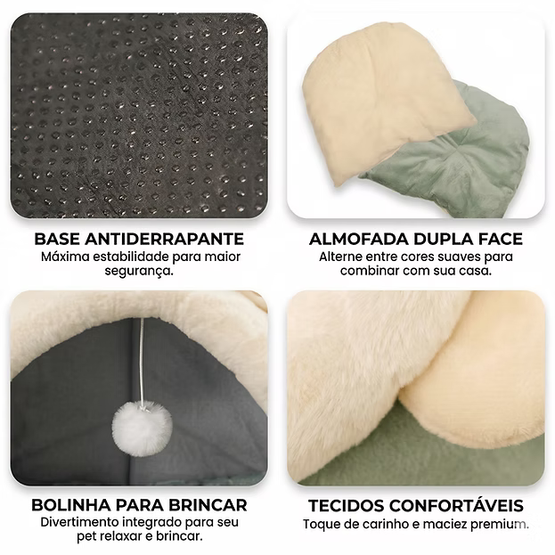 Cama Toca para Gatos Super Confortável Dobrável e Lavável