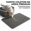 Tapete Coletor de Areia para Gatos 2 Camadas Impermeável Antiderrapante
