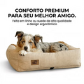 Cama Pet Luxo Suede ou Linho Lavável com Zíper Confortável