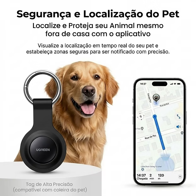 Localizador Bluetooth para Pets Compatível com Apple Find My