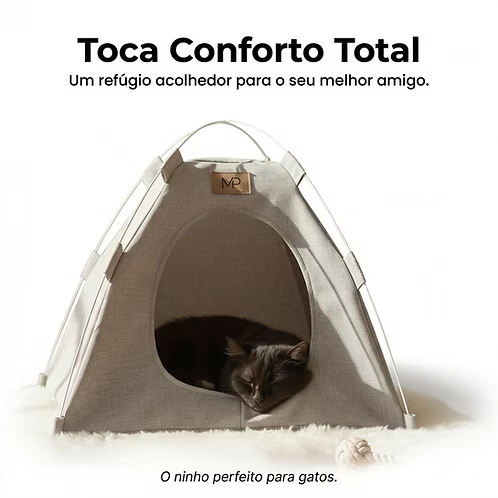 Cama Cabana Pet Confortável para Cães e Gatos – Toca Aconchegante Estilo Barraca