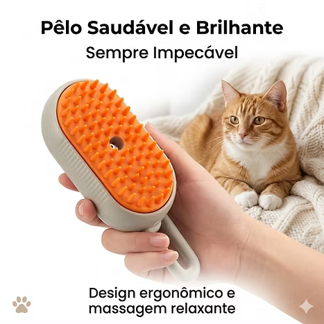 Escova a Vapor Removedora de Pelos Pet com USB
