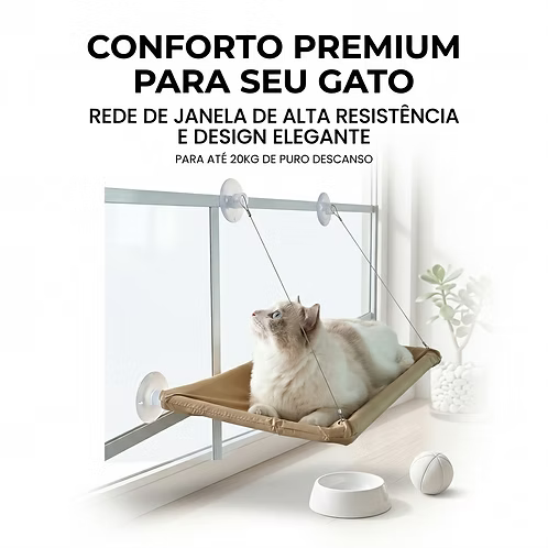 Cama Suspensa de Janela para Gato com Ventosas
