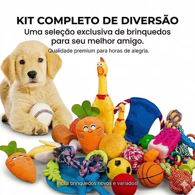 Kit Brinquedos Mordedores para Cachorro Filhote Anti-stress