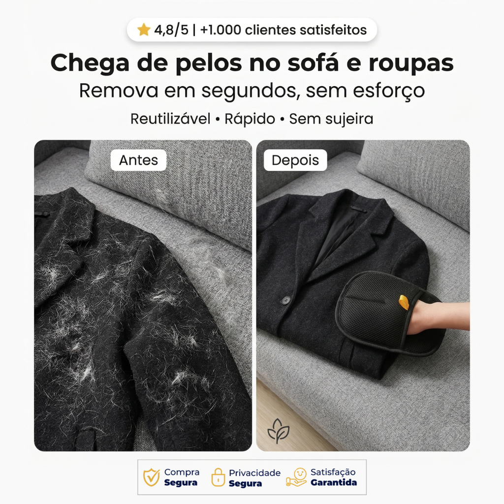 Removedor de Pelos Pet — Limpeza em Segundos