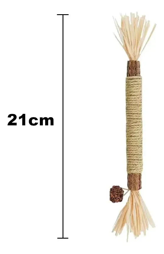 Bastão Mordedor Natural para Gatos Anti Estresse e Limpeza Dental
