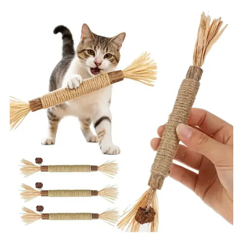 Bastão Mordedor Natural para Gatos Anti Estresse e Limpeza Dental