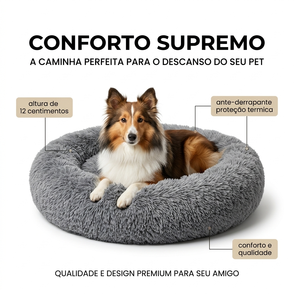 Cama Nuvem Donut Pelúcia Ultra Macia Antiderrapante