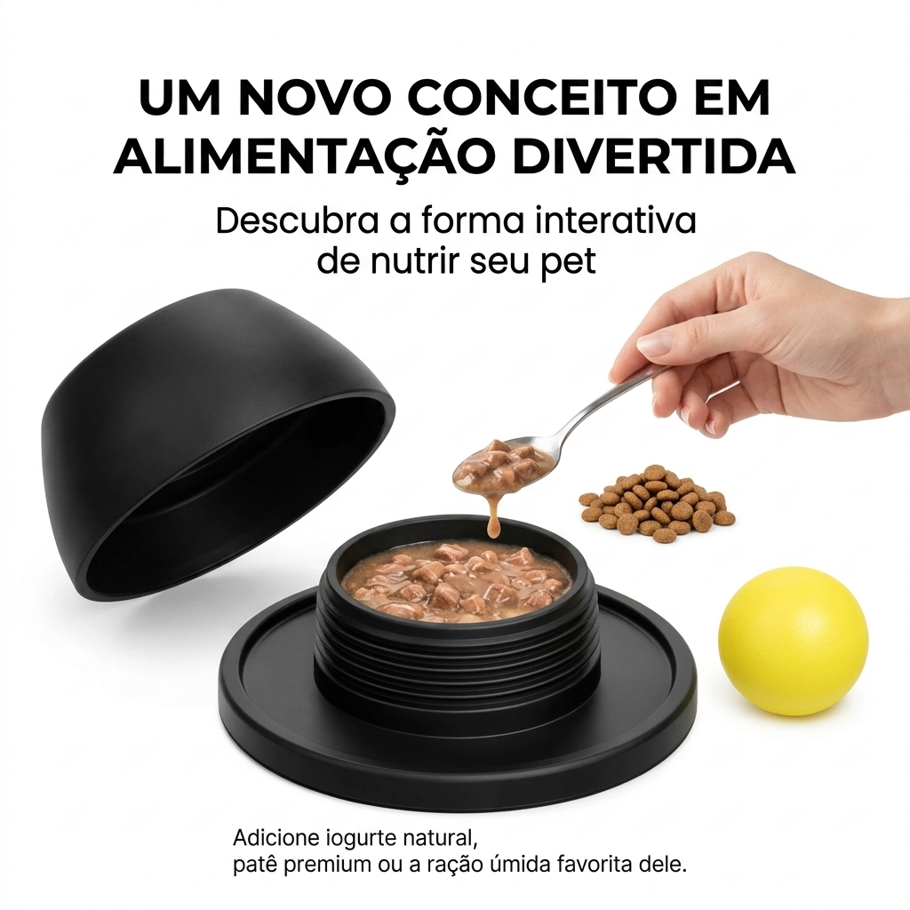 Brinquedo Interativo Alimentador Lento para Pets bola giratória
