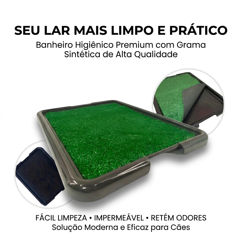 Sanitário Canino com Grama Sintética Lavável