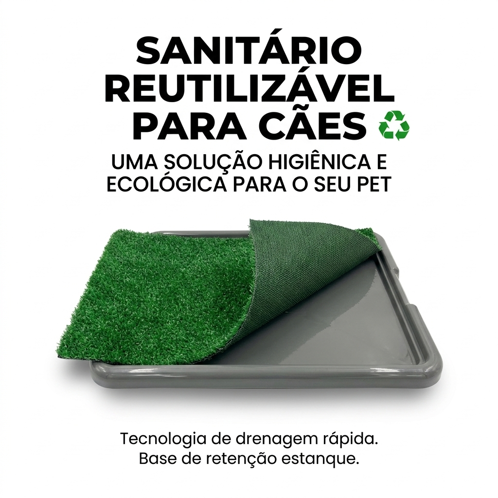 Sanitário Canino com Grama Sintética Lavável