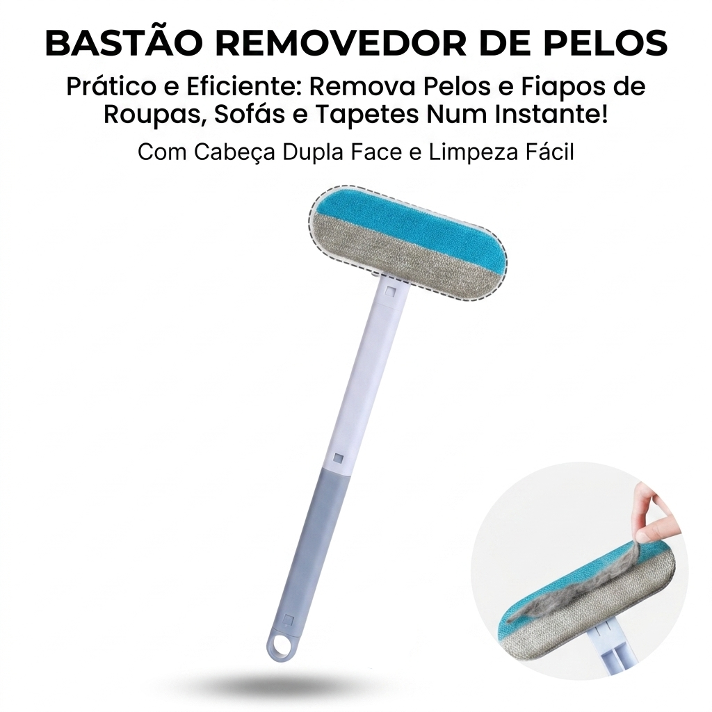 Kit Completo Removedor de Pelos para Pets | Bastão Removedor + Escova a Vapor