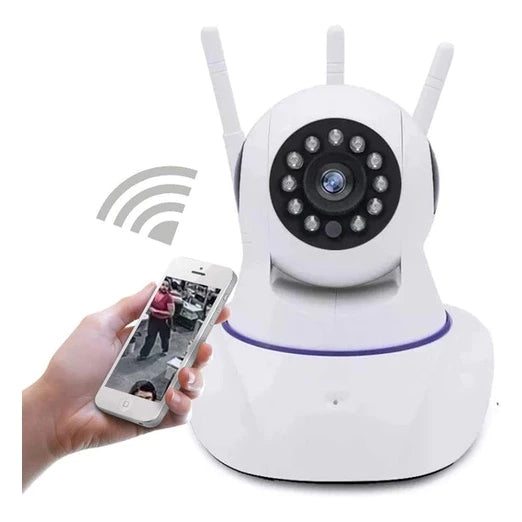 Câmera WiFi Inteligente 360° com Áudio e Visão Noturna para Monitoramento de Pets