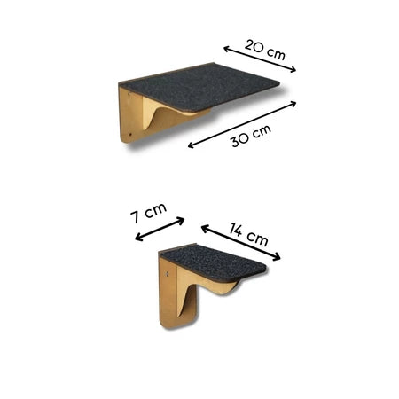Playground para Gatos de Parede com Nicho Ponte e Prateleiras 8 Peças
