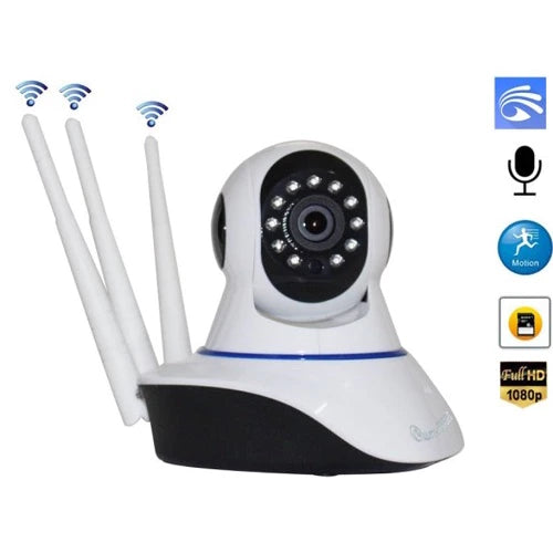 Câmera WiFi Inteligente 360° com Áudio e Visão Noturna para Monitoramento de Pets