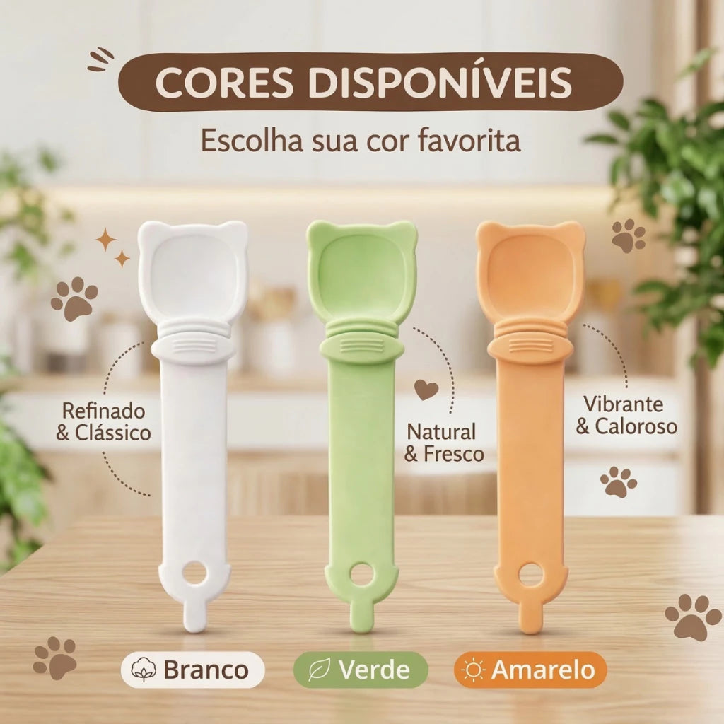 Colher Espremedora para Petisco Churu Alimentador de Sachê para Gatos