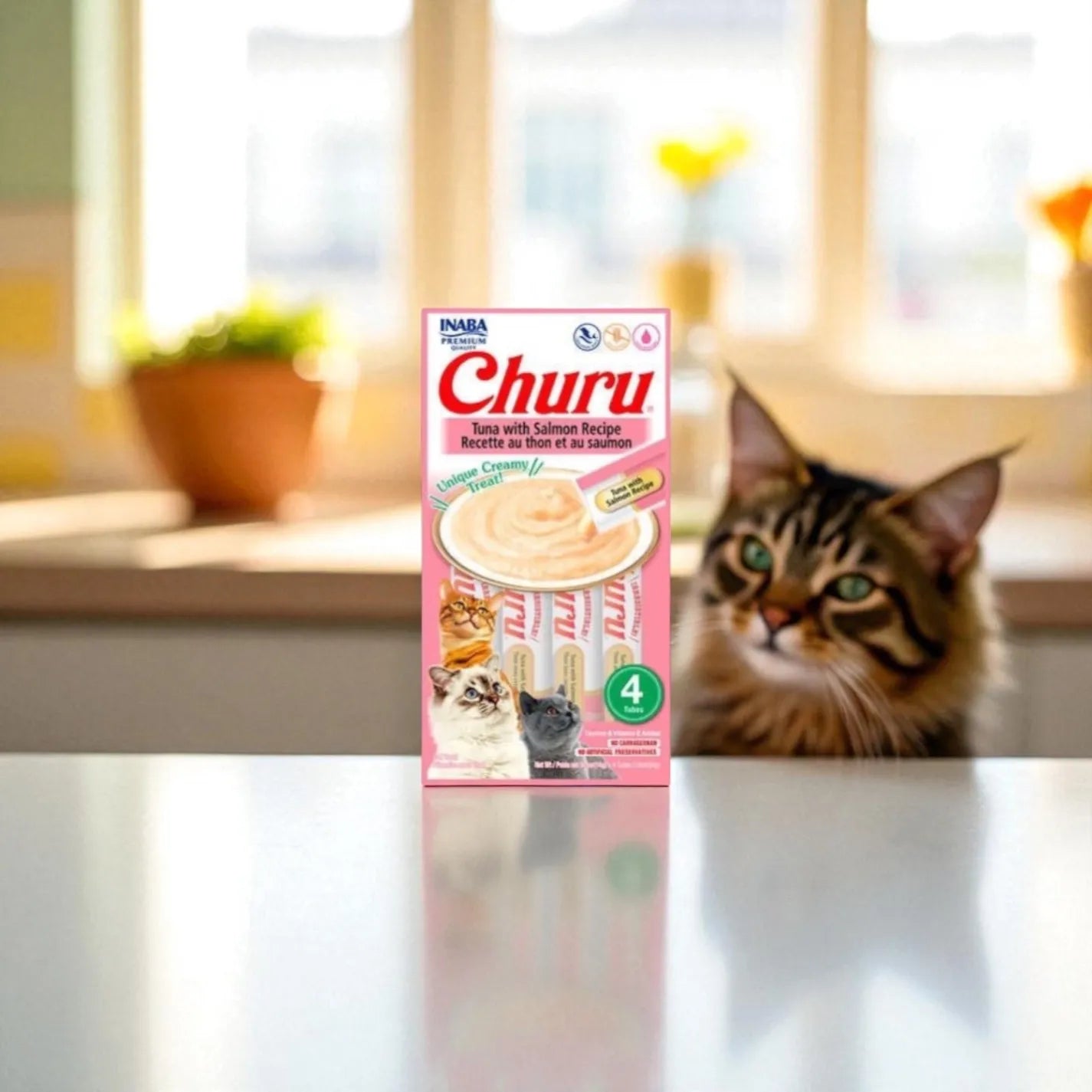 Petisco Cremoso Churu para Gatos - 4 Tubos Vários Sabores Original