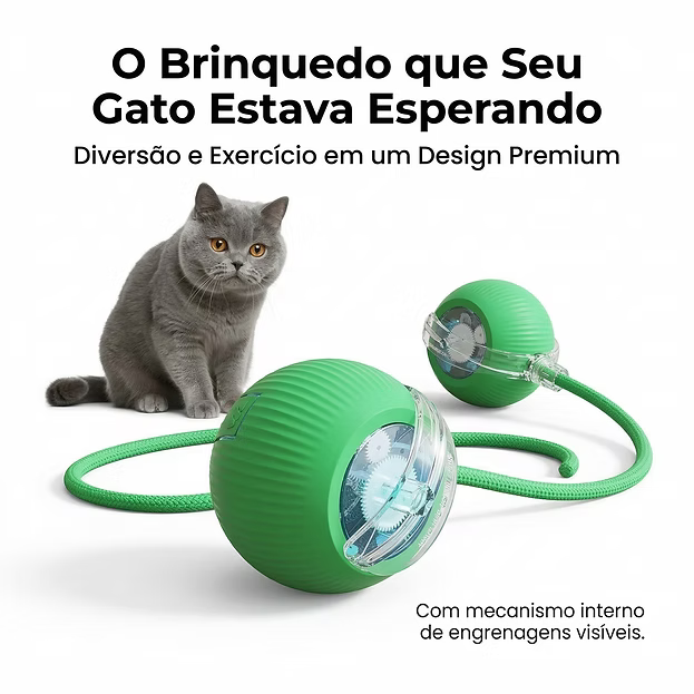 Bola Inteligente Interativa para Pets Recarregável USB
