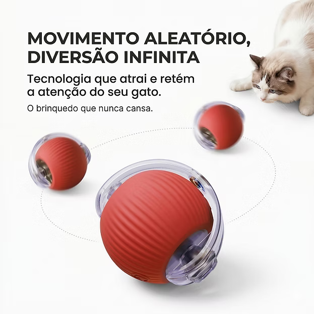 Bola Inteligente Interativa para Pets Recarregável USB