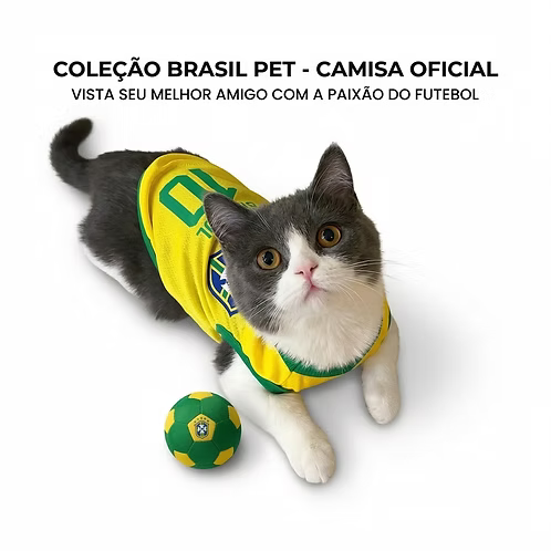 Camiseta Regata para Pet Brasil Time de Futebol Confortável