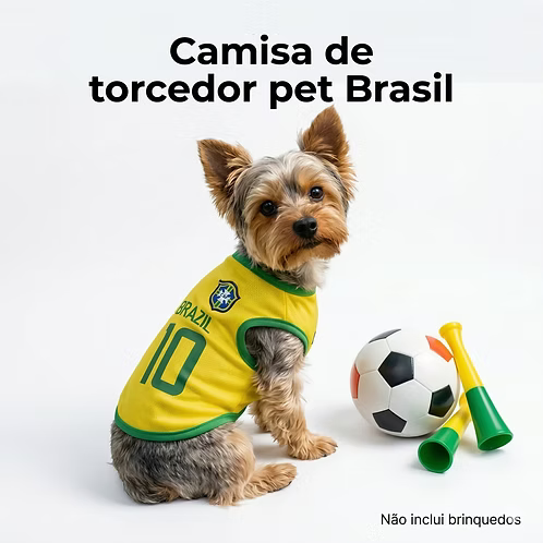Camiseta Regata para Pet Brasil Time de Futebol Confortável