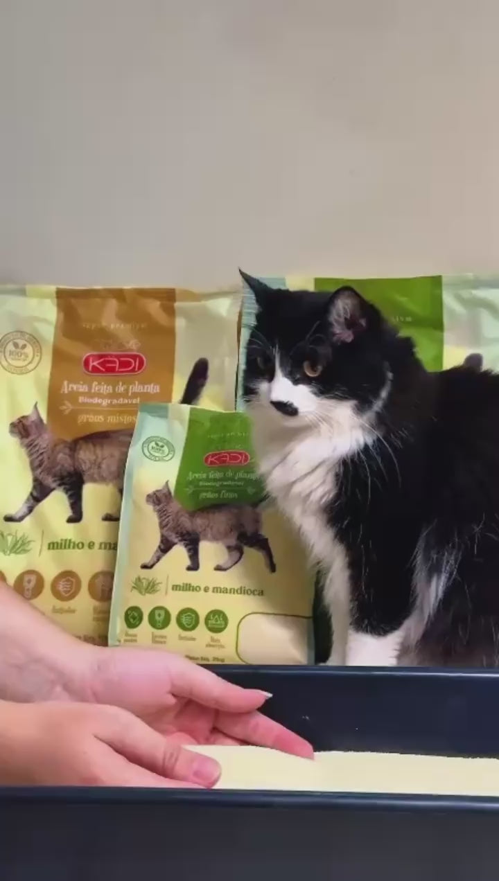 Areia Higiênica Vegetal para Gatos Kadi Super Premium 4kg