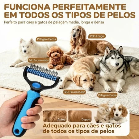 Escova Rasqueadeira Removedora de Pelos para Cães e Gatos