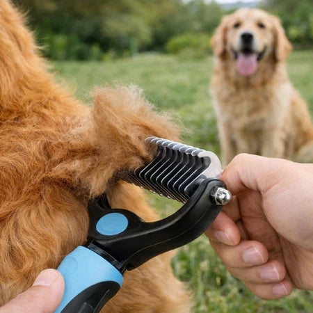 Escova Rasqueadeira Removedora de Pelos para Cães e Gatos